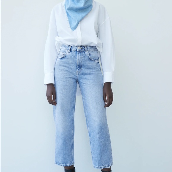 Zara high rise wide leg cropped jeans - Picture 10 of 10